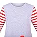 Sunny Fashion Girls Dress Long Sleeve Red White Striped Embroidery Flower Cotton Size 6