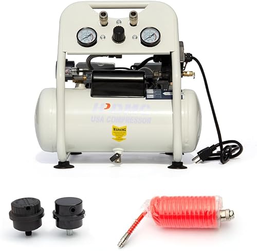 Miniatura 8 de HPDMC Compresor de aire libre de aceite, portátil, tanque de 2.5 galones, 115 PSI máximo, ultra silencioso, 62 dBwpanel de operación