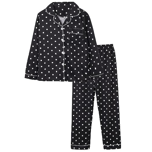 Pyjama doux femme manches longues imprimé à taille élastique