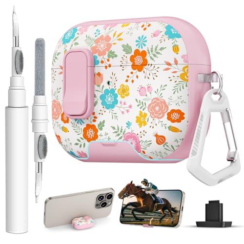 Image of for AirPods Pro 3 Case with Lock & Phone Stand,Cute Floral Pattern Style