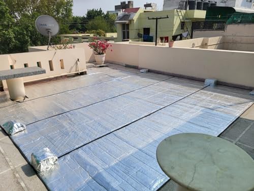 Image of Heat Reflective Mat for Terrace /Roof - Rubber Floor Mat (Silver /Black, 20 feet x 2 feet)