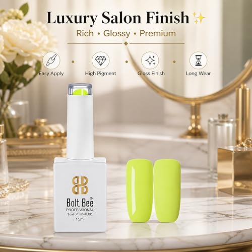 Image of Bolt Bee Lime Punch Color Gel Nail Polish Soak Off UV Gel 15ML DIY at Home Manicure Salon Nail Art