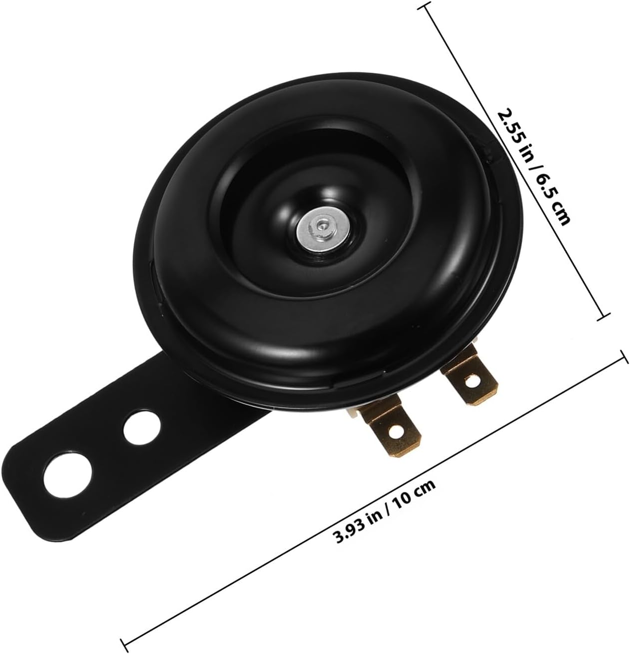 Loud Motorcycle Metal Horn Replacement Part Black Electric Speaker for Motorbike Warning Signal Compatible with Motorcycle Accessories