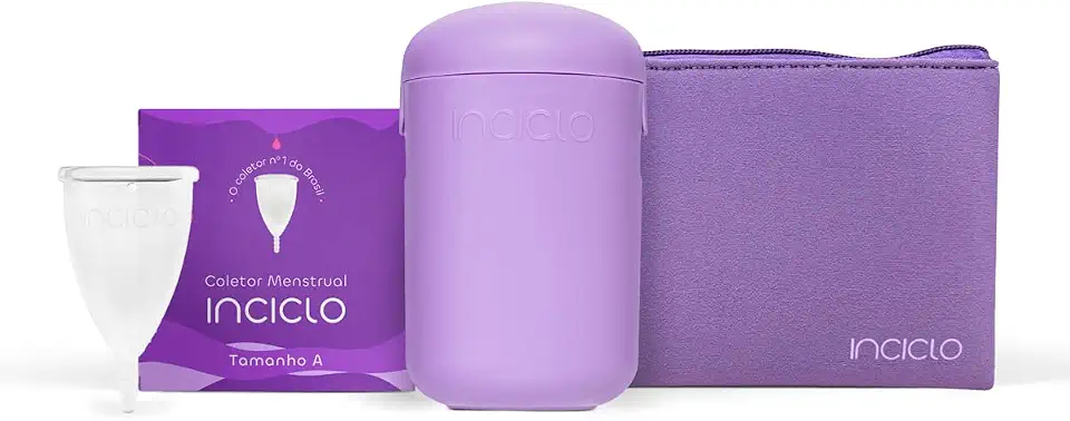 Kit Inciclo Completo: Coletor Menstrual (Tamanho A) + Cápsula Esterilizadora + Necessaire Neoprene | Silicone Hipoalergênico | Conforto e Higiene
