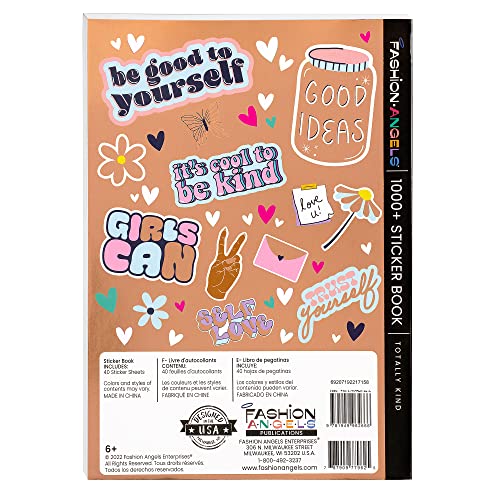 Fashion Angels 1000+ Spread Kindness Stickers for Kids - Fun Craft Stickers for Scrapbooks, Planners, Gifts and Rewards, 40-Page Sticker Book for Kids Ages 6+ and Up