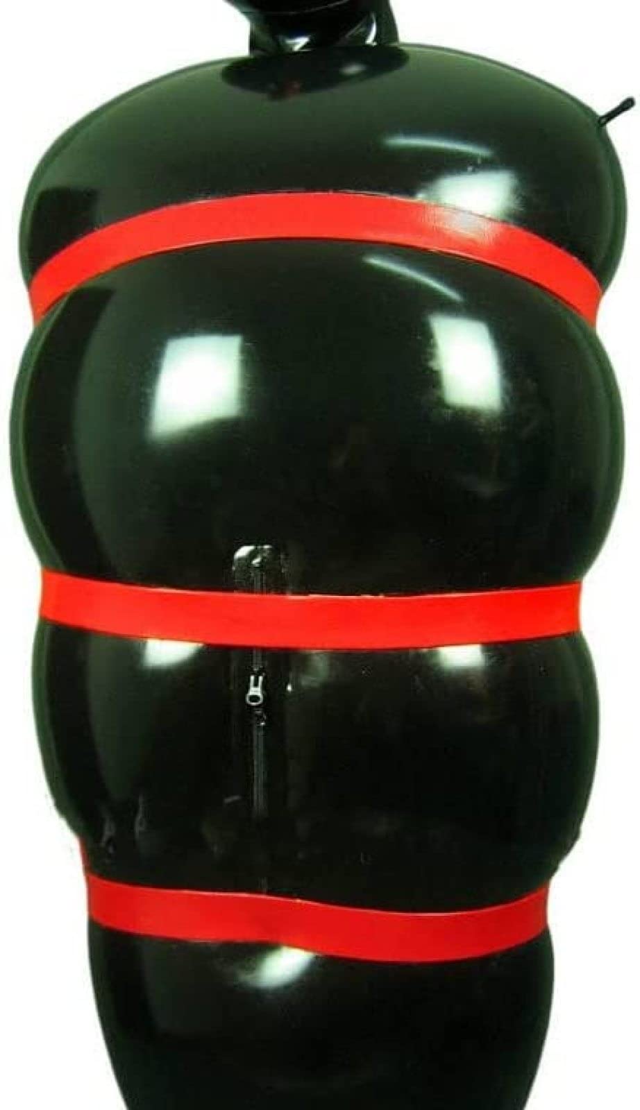 Sexy Ganzkörper-Schlafsack Aus Schwarzem Latex-Catsuit, Aufblasbarer Schlafsack Mit Roten Trägern Und Reißverschluss,Freiwählbare Farbe,XX-Large Drogerie & Körperpflege