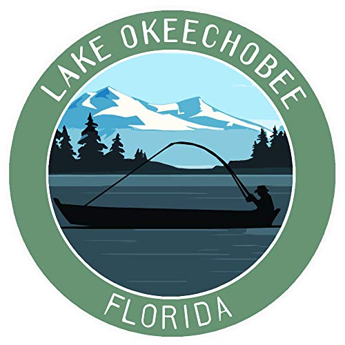 Bass Fishing Lake Okeechobee Florida Vinyl Printed Die-Cut Decorative Auto Decal Sticker Appliques ~...