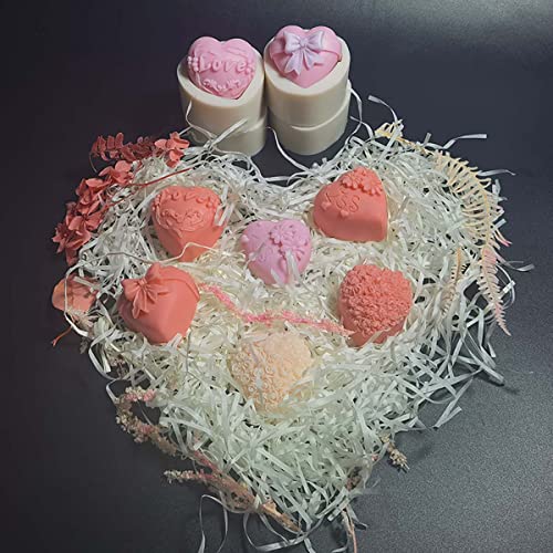4 Pack Heart Resin Mold Rose Flower Silicone Mold For Resin Candle Mold Love Flower Cake Decoration Mold Round Shape Soap Mold Heart Candy Mold #TOP7