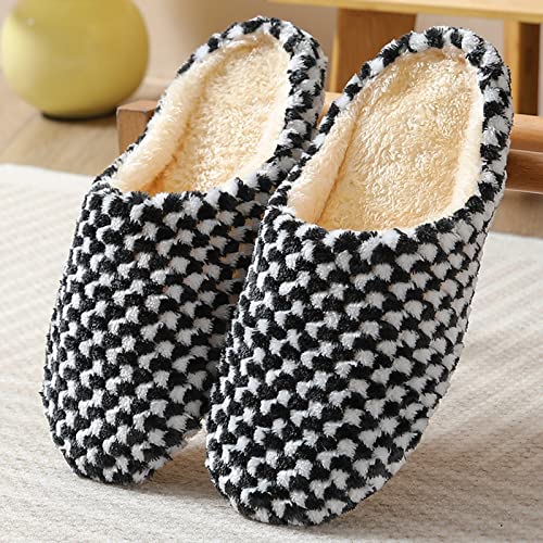 Slippers For Women Fuzzy, Womens Slipper Indoor Outdoor with Memory Foam Cozy Warm House Slippers for Couple with Anti-Slip Rubber Sole2