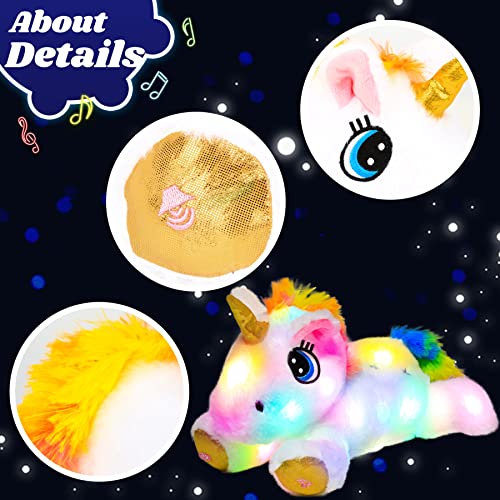 Cuteoy Musical Unicorn Plush Night Light Stuffed Animal Toy Adorable Pillows Led Singing Lullaby Adjustable Volume Glowing Plushie Easter Gifts For Girls Toddler Birthday14 #TOP4