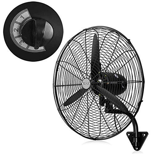HUNTFF Ventilador de pared negro, ventiladores eléctricos de refrigeración silenciosos de 20 pulgadas, 26 pulgadas, 30 pulgadas, ventilador de pared silencioso, industrial, con ajustes de 3
