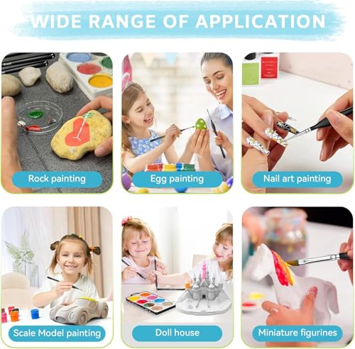 Image of Miniature Paint Brushes,Fine Detail Paint Brushes with Ergonomics Triangle Grip Handles Fine Tip for Crafts Acrylic Watercolor Oil Face Paint by Number