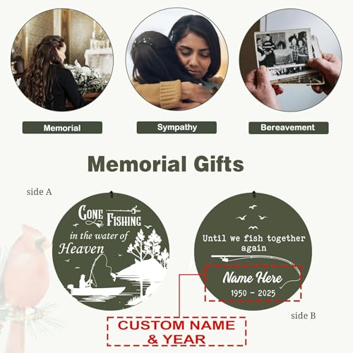 Image of ASTARIN Sympathy Gifts for Loss of Loved One, Condolences Wind Chimes for Loss Grandfather Dad Friends Who Like Fishing, Care Package for Grieving Friend(Produced in Texas)