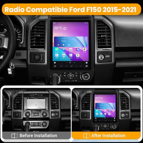 Image of 4+64G Android Radio Stereo for Ford F150 2015-2021 with 12.1inch Touch Screen Qualcomm 6125 Wireless CarPlay Android Auto DSP Bluetooth GPS Navitation