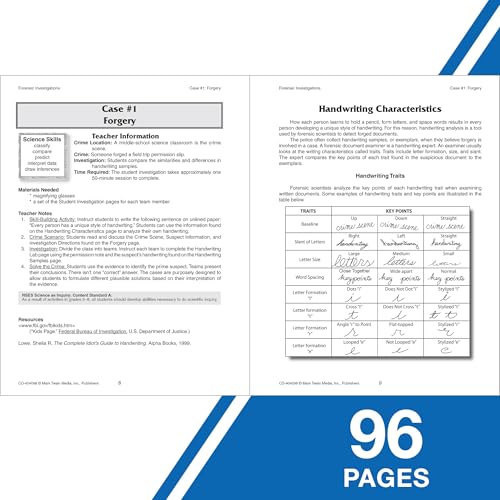 Mark Twain Media CD-404098 Mark Twain Forensic Investigations Workbook, Using Science To Solve High Crimes Middle School Books thumb #3