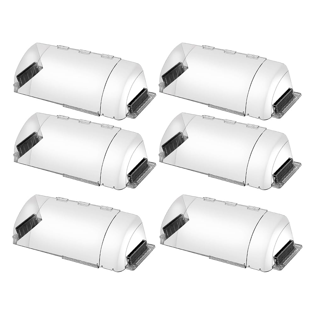 Littimoon for Ceiling Register Air Vent Deflector, 6 Pack Adjustable 9" -15" Transparent for Floor, Sidewall