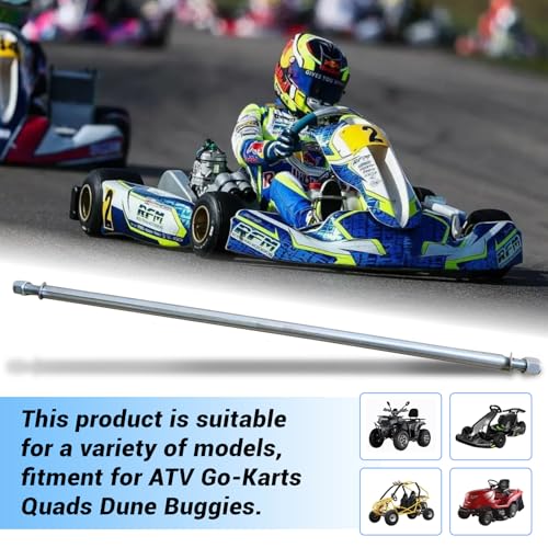Image of Axle 1 inch Diameter 40 inch Steel Axle Rod With 1 inch to 3 /4 inch Step-Down & 3 /4-16 Fine Thread 1 /4 inch Keyway For ATV Go-Karts Quads Dune Buggies