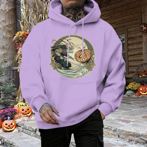 Halloween Hoodies for Men,Halloween Frog Pumpkin Print Casual Graphic Hoodies | Autumn Winter Fashion Clothes2