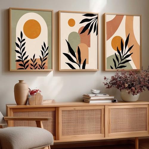 Image of Kalit Kala Decor Boho Art Home Decoration Paintings With Frame For Living Room Bed Room Hotel Wall Decor Digital Reprint Set of 3 (19X25 inch)