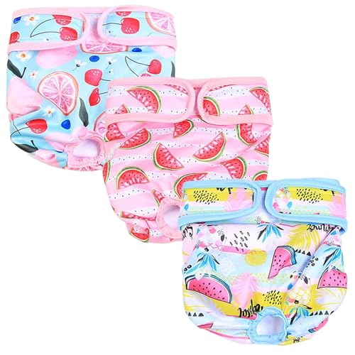 JSTHHTT Pañales Reutilizables para Perros [Paquete de 3], Pañales Lavables para Perras, Braga para Celo Perras, Reutilizables y Duraderos para Perros Hembra, Altamente Absorbentes (M)
