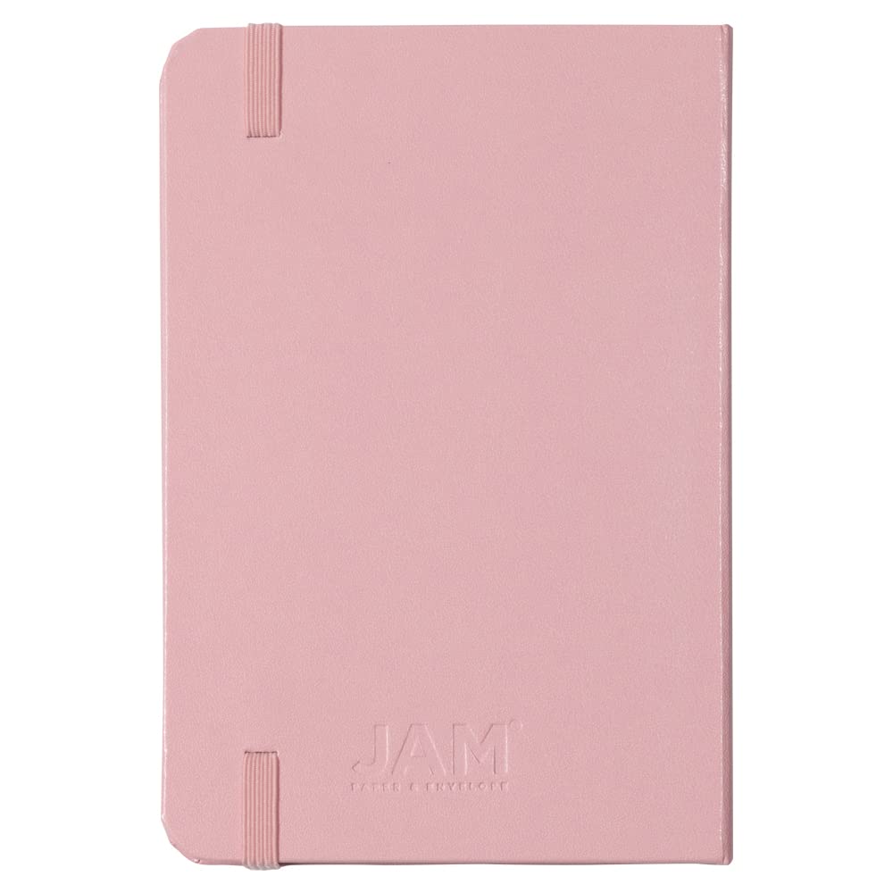 JAM PAPER Hardcover-Notizbuch mit elastischem Band, Reisetagebuch, 10 x 15 cm, Babyrosa, 70 linierte Blätter, einzeln verkauft