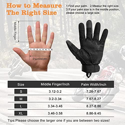 Foclassic Tactical Gloves For Men Motorcycle Gloves Touchscreen Military Airsoft Gloves With Hard Knuckle Tactical Training Gloves For Riding Shooting Combat Climbing Outdoor Work Sports Black #TOP5