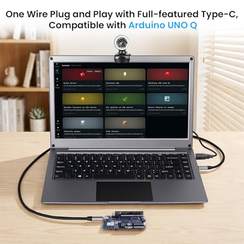 Image of ELECROW 14 Inch Portable Monitor with Keyboard, 1080P FHD IPS Lapdock for Arduino UNO Q with Camera Kit, External Computer Monitors Compatible with Raspberry Pi, Phone, Mini PC, Mac, Game Console