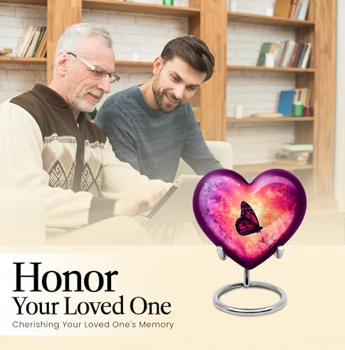 Image of Butterfly Urn Keepsake Cremation Urn for Human Ashes Adult Man 3 Inch 4 Qty | Miniature Funeral Urns for Women Burial Decorative for Mom & Dad