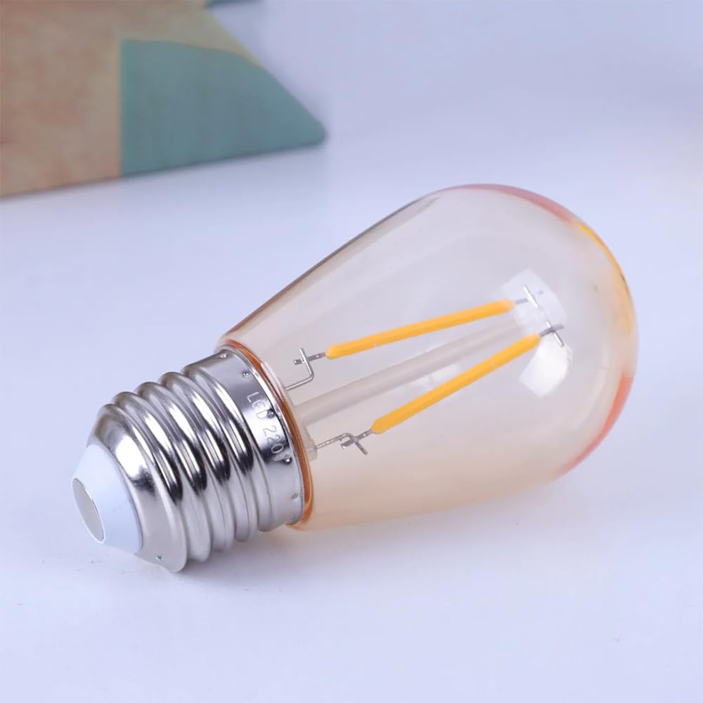 10 Pezzi S14 E27 2W 220V LED Lampadina A Filamento Casa Soggiorno La Camera Negozio Plastica Per Luce Di Stringa All'aperto Bianco Caldo Lampadina D'epoca