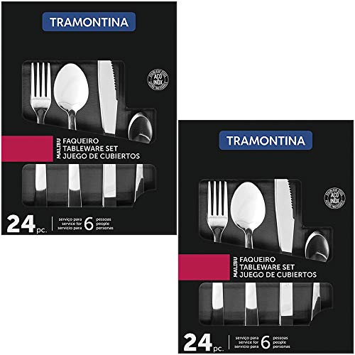 Jogo Faqueiro Talheres Aço Inox Tramontina Malibu 48 Peças