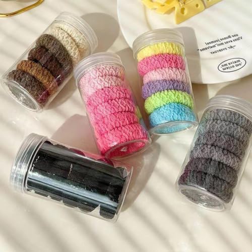 Image of 6-Pack Thick Hair Ties for Women, Seamless Hair Elastics, Non-Slip Ponytail Holders, Elastic Hair Bands for Everyday Use