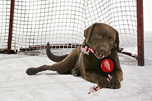 image for Pets First NHL Detroit RED Wings Puck Toy for Dogs & Cats. Play Hockey