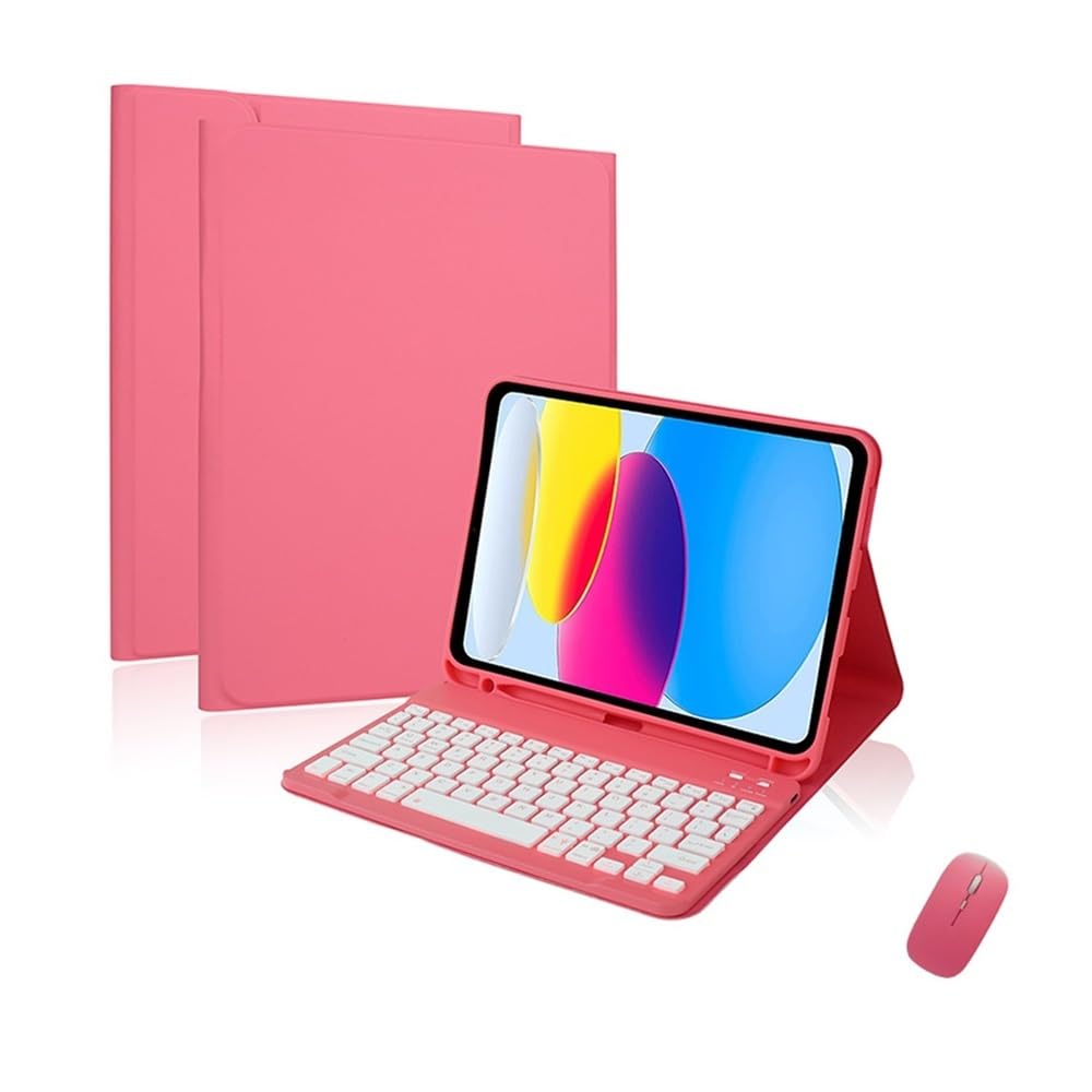 Étui en cuir pour iPad Air 5 et M2 avec clavier AZERTY et souris YSJX - 7