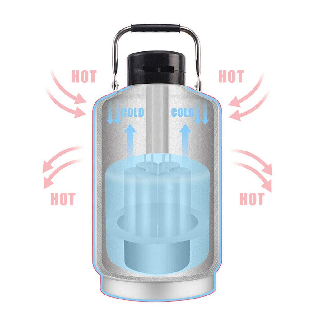 Fayelong Stickstoffbehälter Cryogebhälter mit 3 Lagergestellen Flüssiger Refrigeration Dewar Cryogenic Container (6L)