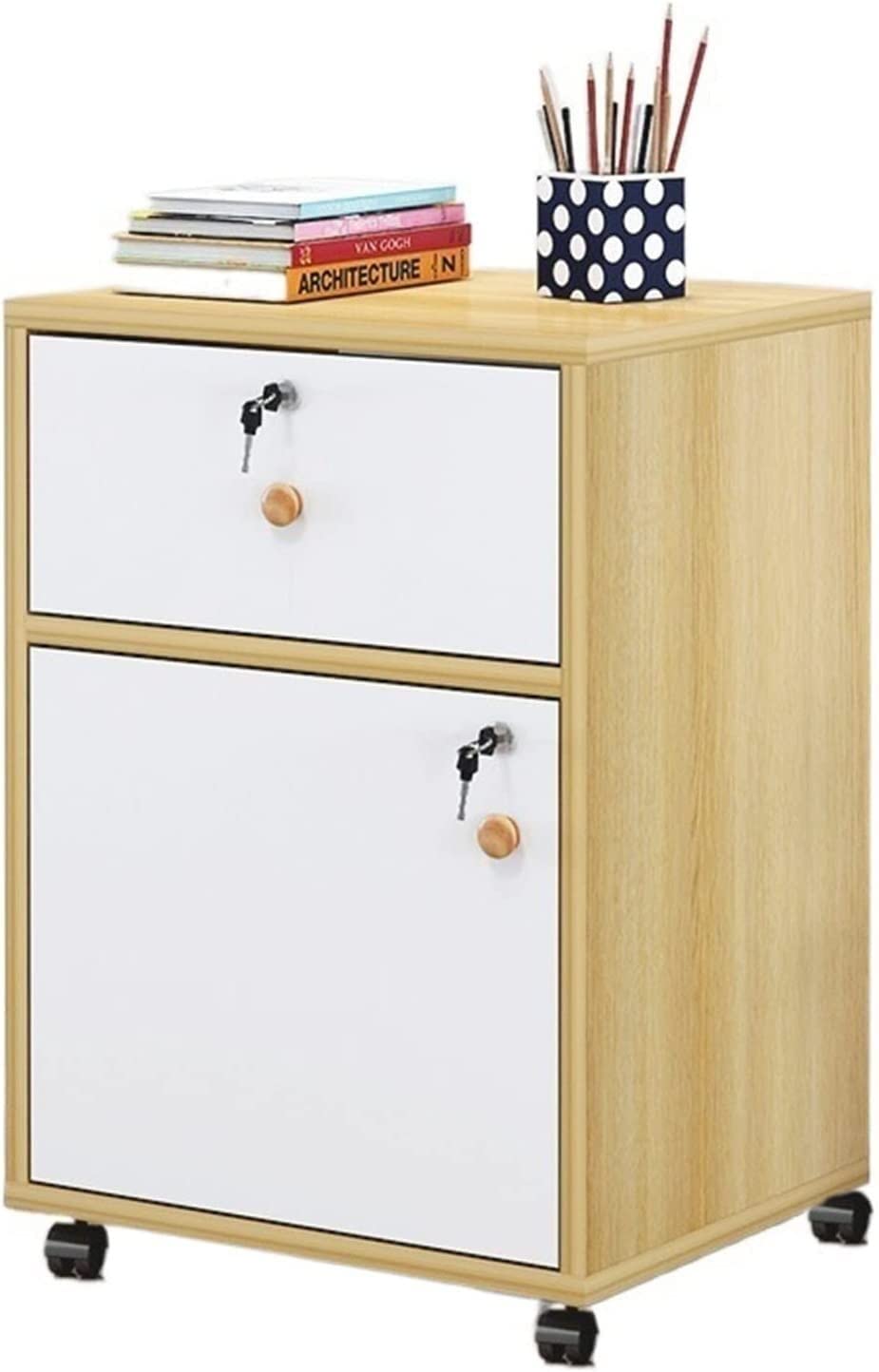 Aioneer Wooden File Cabinet For Office Able Drawer – Mobile Data Storage Organizer For Efficient Office Organization-A3-Einheitsgr??e