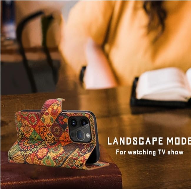 Image of ClickCase for Oneplus 11R 5G Natural Wood Cork Eco-Friendly Printed Vegan Leather Wallet Case Flip Cover with Card Holder & Kickstand,Magnetic Flip Cover for Oneplus 11R 5G (Wooden Autumn)