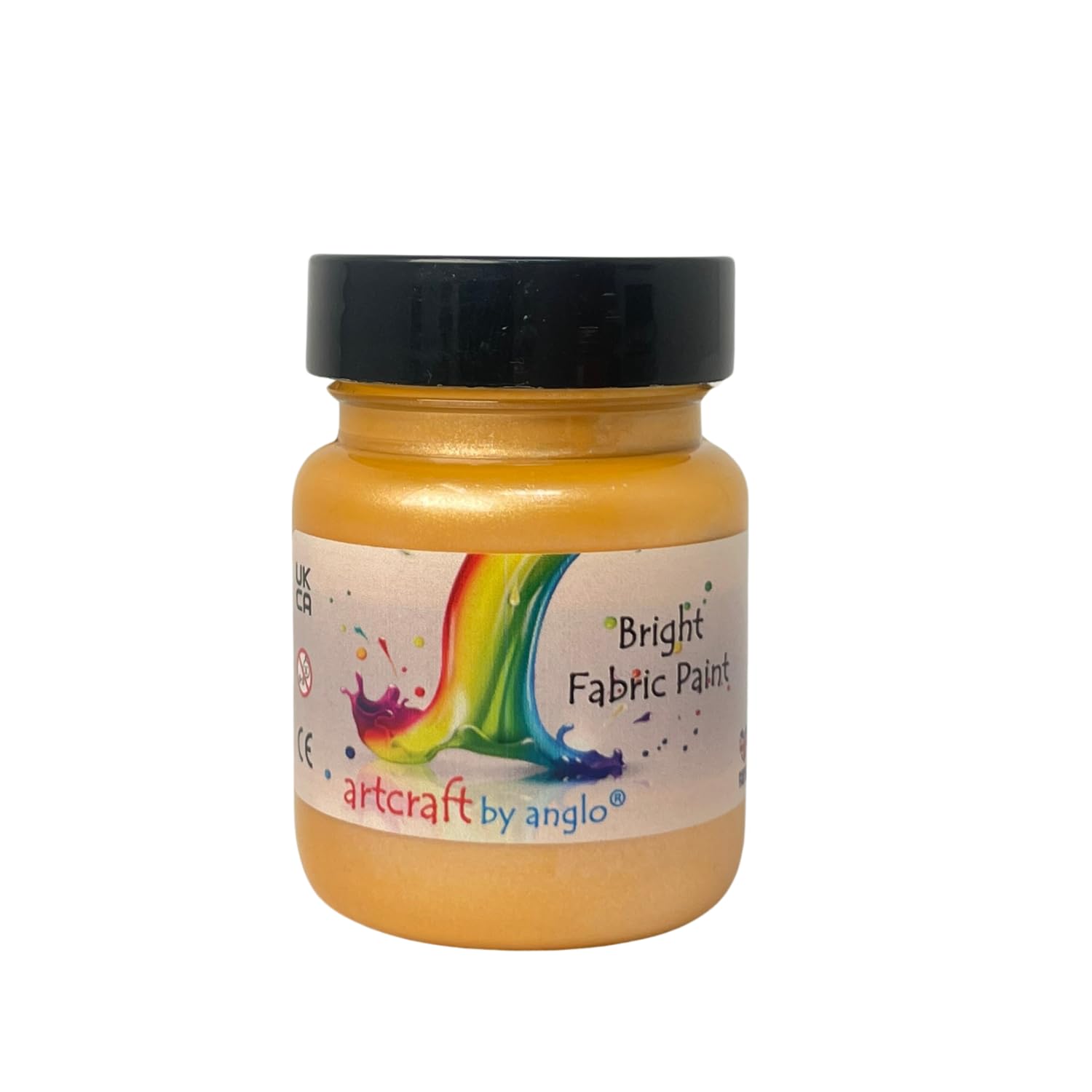 artcraft by angloMetallic Gold Fabric Paint, Permanent Textiles Paints in 60ml. Ideal for Painting Clothes, T-shirts, Jeans, Bags & Canvas Shoes.