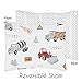 Sweet Jojo Designs Construction Truck Boy Toddler Kid Childrens Comforter Bedding Set - 5 Pieces Comforter, Sham and Sheets - Grey Yellow Orange Red and Blue Transportation Chevron Arrow