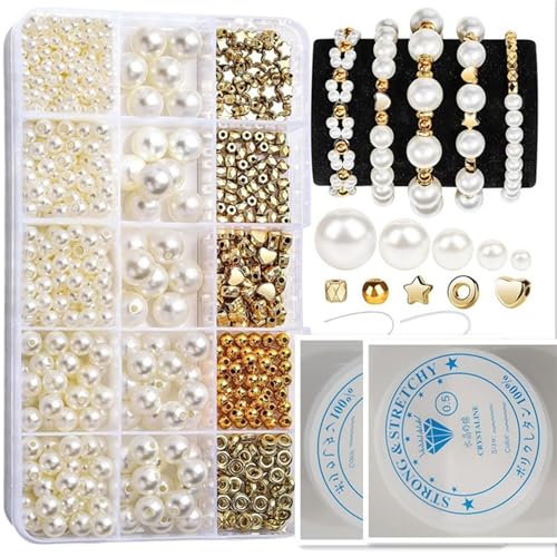 ビーズ ミックス セット 720個 パールビーズ 手芸 アクセサリー パーツ スペーサー セット ハンドメイド 丸玉 ストラップ ブレスレット パーツ 詰め合わせ DIY 手芸ひも付き (A)のサムネイル