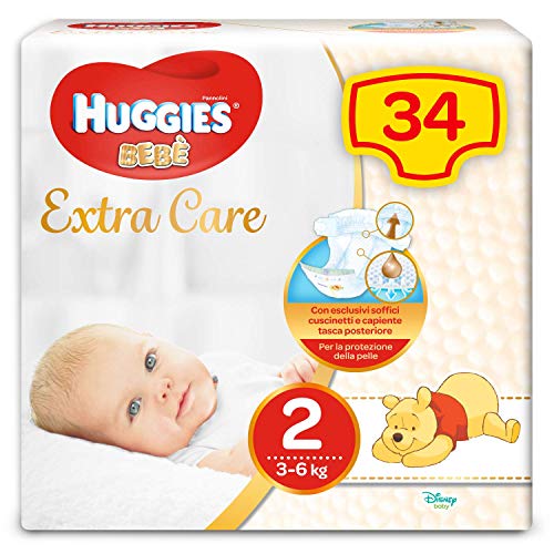 Huggies Pannolini Extra Care, Taglia 2 (3-6 kg)