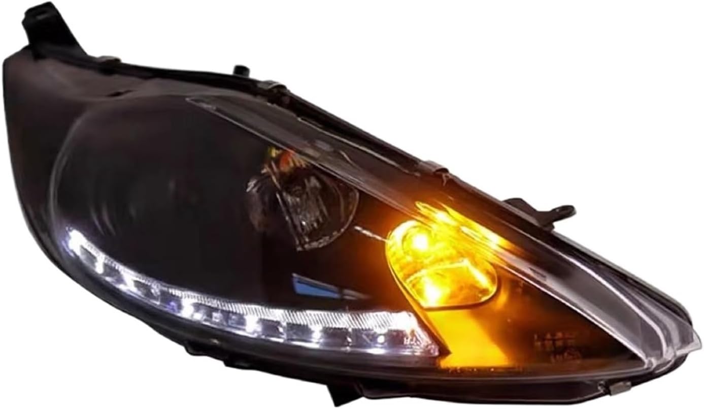Car Styling Head Lamp Compatible for Ford Fiesta 2009-2012 LED Headlight DRL Hid Bi Xenon Auto Accessories(Headlight LED)