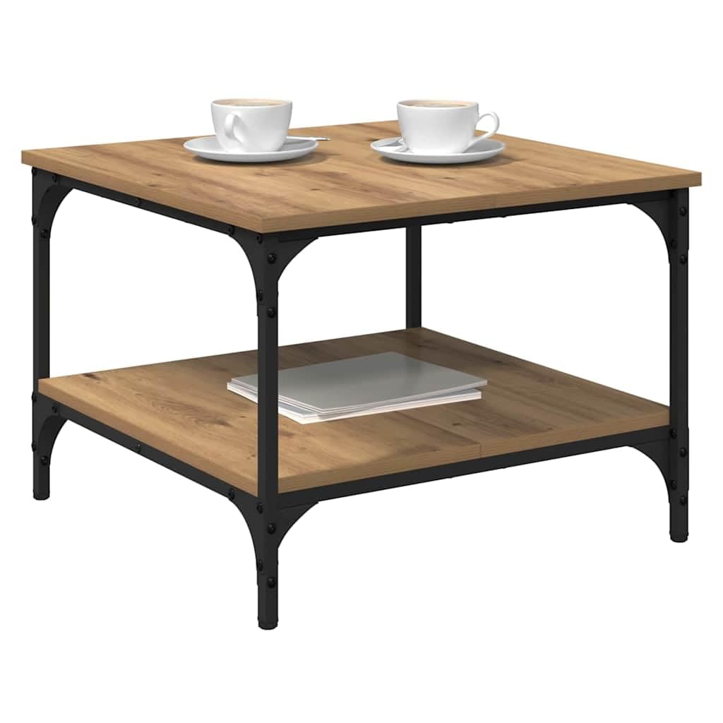 vidaXL Table Basse Chêne Artisanal 55 x 55 x 40 cm Bois d'ingénierie