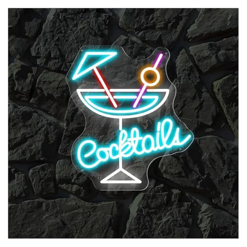Lumières néon décoratives Beer Bar Shop enseigne lumineuse cocktail 37x42cm