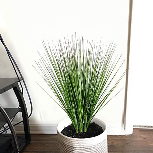 27" Artificial Plants Onion Grass Greenery Faux Fake Shrubs Plant Flowers Wheat Grass for House Home Indoor Outdoor Office Room Gardening Indoor Décor 6 Pack