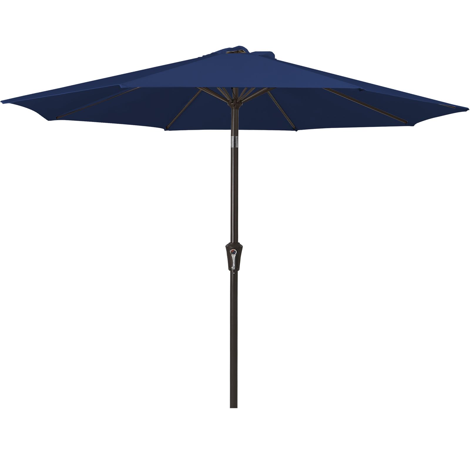 Palawano 2.7m Garden Parasol, Patio Umbrella with Push Button Tilt & Crank System, UPF50+ UV Protection Outdoor Sun Shade for Garden, Patio, Deck, Backyard & Pool, Navy Blue