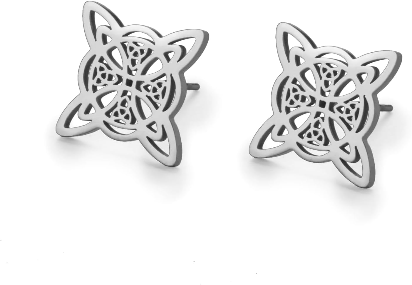 TEAMER Witches Knot Stud Earrings Stainless Steel Irish Knot Witchcraft Celtic Knot Earrings Amulet Protection Jewelry for Women