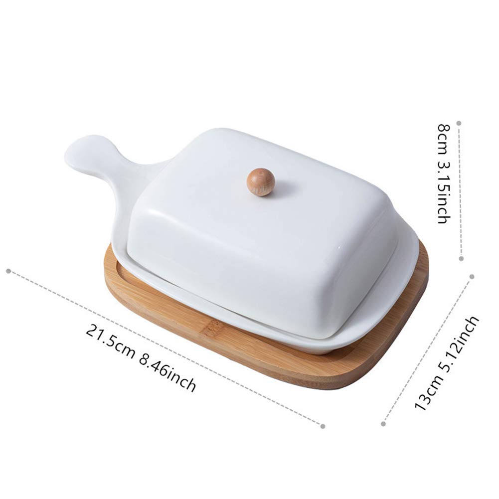 Burriera In Ceramica Con Coperchio In Acciaio Inossidabile, Per Tavola E Cucina, Dimensioni 9x9x7 Cm, Elegante E Pratica