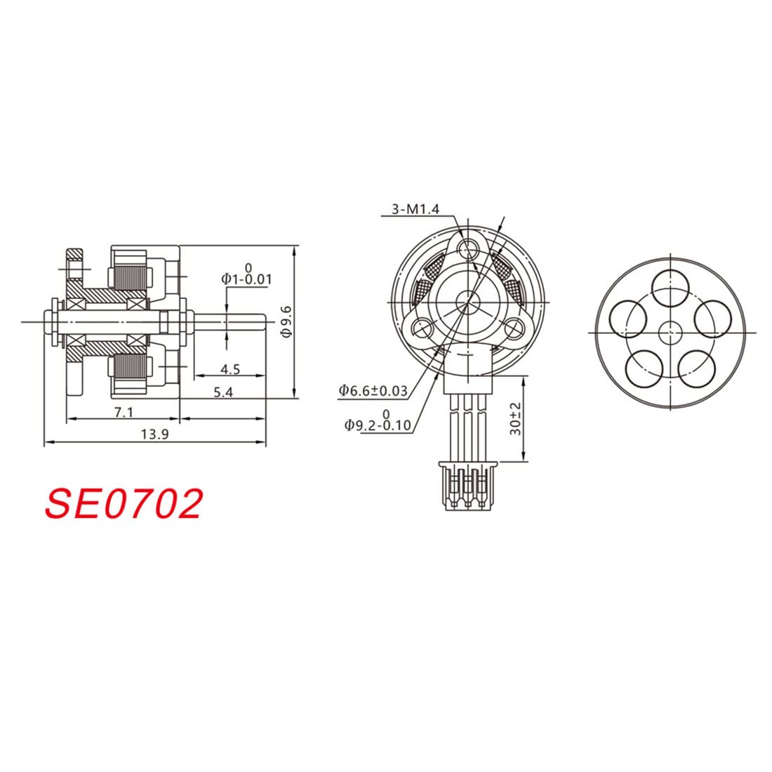 Happymodel SE0702 KV26000 1S Motore Brushless Albero Motore 1mm per Drone Macchina Traversing (4 PCS)