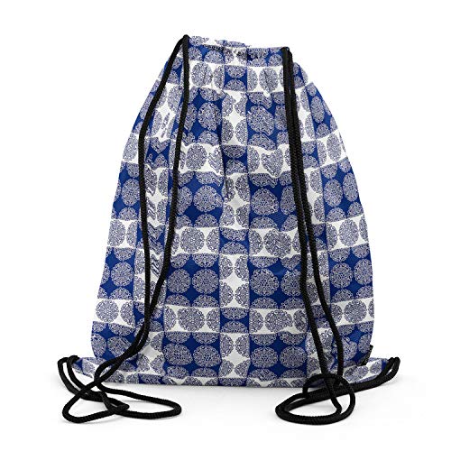 ArtzFolio Lace Ornate Canvas Backpack for Students | College & Travel Bag Drawstring; 13 x 17 inch