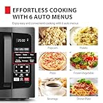 TOSHIBA ML-EM09PA(BS) Small Microwave Oven with 6 Auto Menus, Mute Function & Child Lock, LED Lighting, Perfect for Apartment, 0.9 Cu Ft, 10.6 Inch Removable Turntable, 900W, Black Stainless Steel - Image 3
